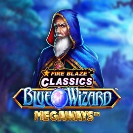 Fire Blaze Blue Wizard Megaways slot visual from Rarestone Gaming available on ultra-kasino.fi